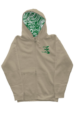 id zip heavyweight hoodie green design