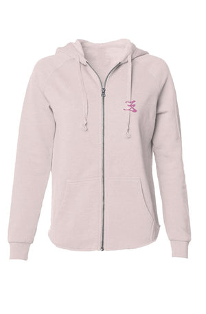 Womens Lightweight Wash Zip Hoodie logo #1,2
