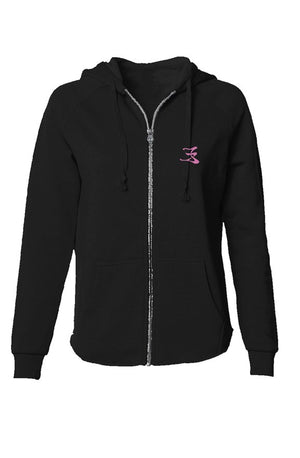 Womens Lightweight Wash Zip Hoodie logo #1,2