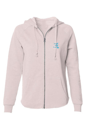 Womens lightweight wash zip hoodie logo #1,2