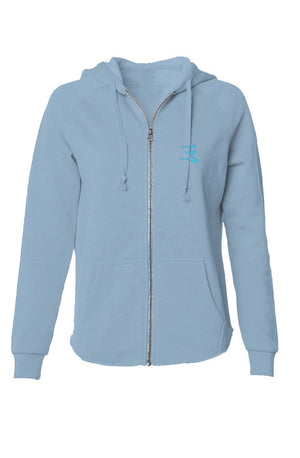 Womens lightweight wash zip hoodie logo #1,2