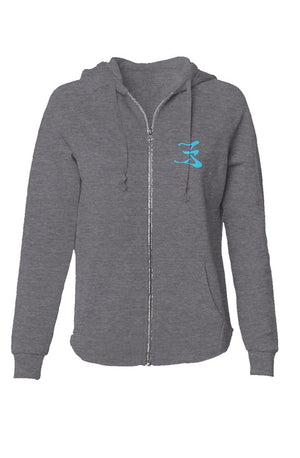 Womens lightweight wash zip hoodie logo #1,2