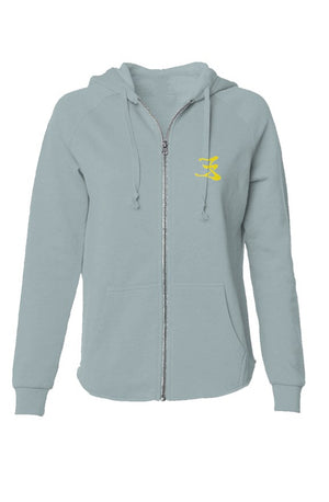 Womens lightweight wash zip hoodie logo #1,2