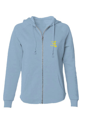 Womens lightweight wash zip hoodie logo #1,2