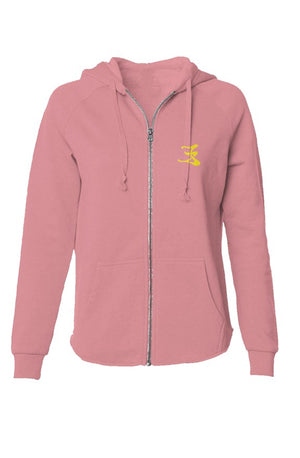 Womens lightweight wash zip hoodie logo #1,2