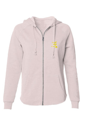 Open image in slideshow, Womens lightweight wash zip hoodie logo #1,2
