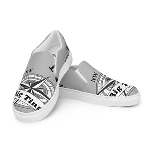 Open image in slideshow, Men’s slip-on canvas shoes grey compass
