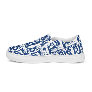 Men’s slip-on canvas shoes blue logo #1