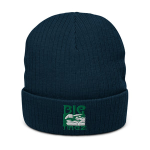 Open image in slideshow, Ribbed knit beanie green logo #2
