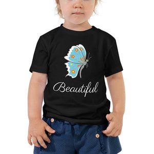 Open image in slideshow, Toddler Short Sleeve Tee butterfly
