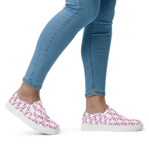 Women’s slip-on canvas shoes pink logo #1