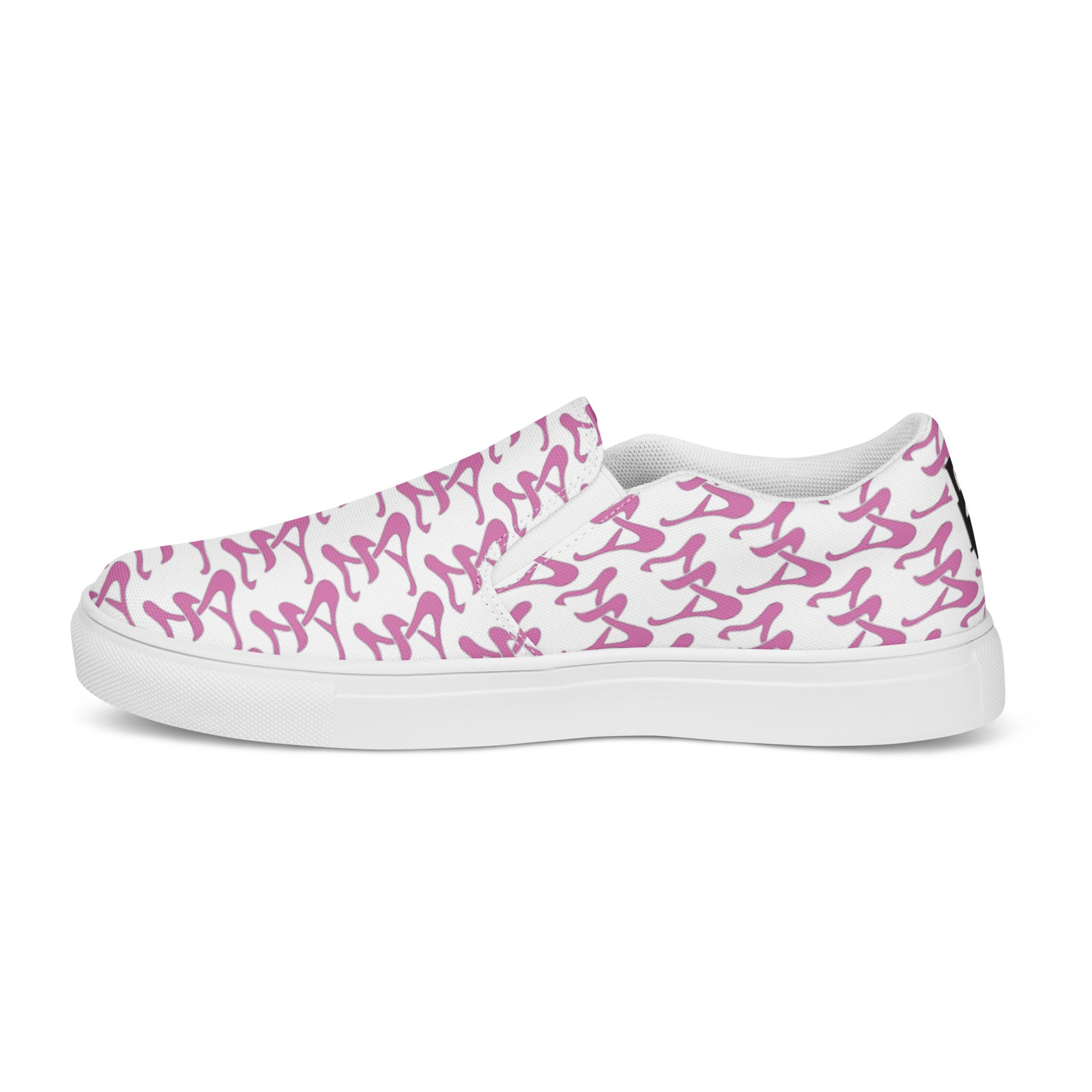 Women’s slip-on canvas shoes pink logo #1